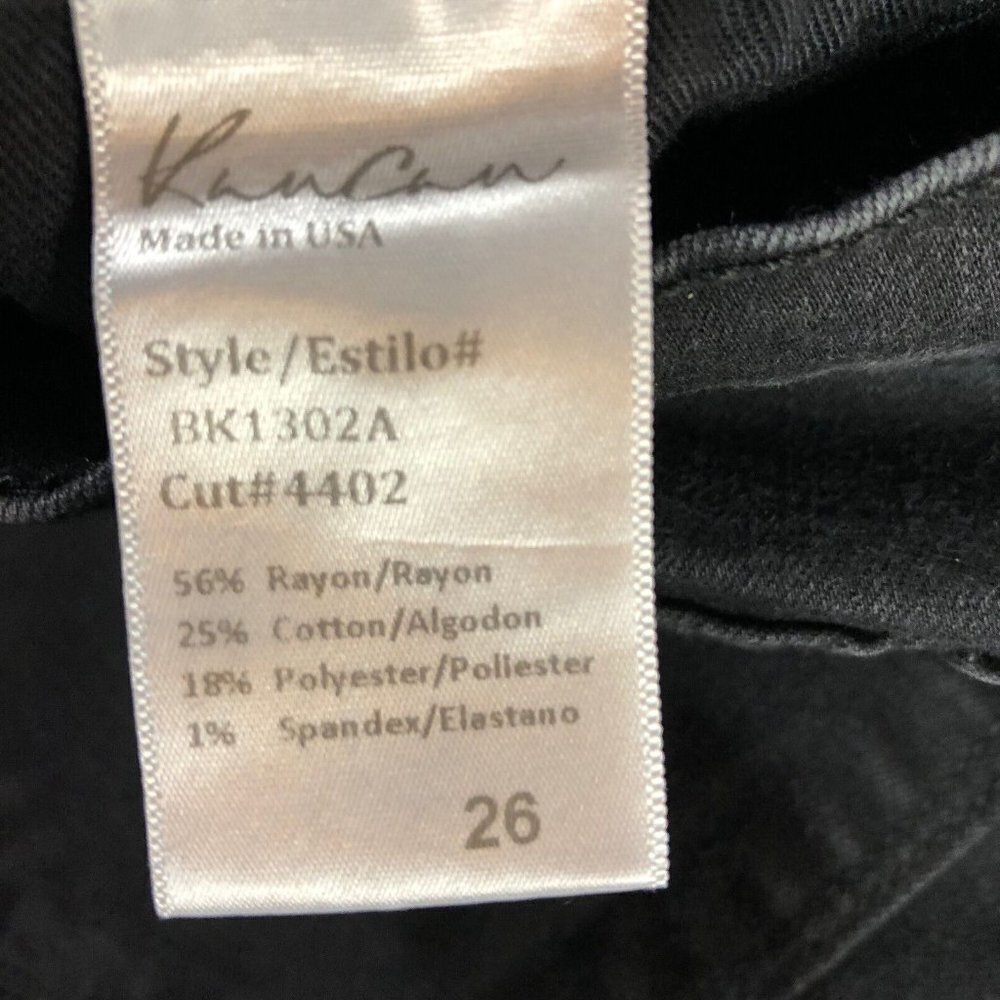 KanCan Distressed Destructed Mid-Rise Ankle Black Skinny Stretch‎ Jeans Size 26 - Picture 9 of 10